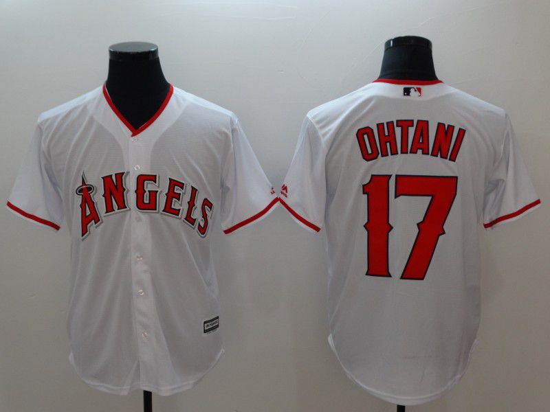 Men Los Angeles Angels #17 Ohtani White Game MLB Jerseys->ncaa teams->NCAA Jersey